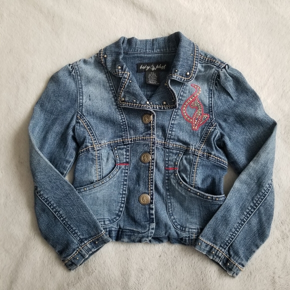 Baby Phat Girlz Y2K Embroidered Jean Jacket Size 5/6 - Picture 3 of 10